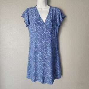 Rails Helena Blue Wisteria Flutter Sleeves Blue Mini Dress